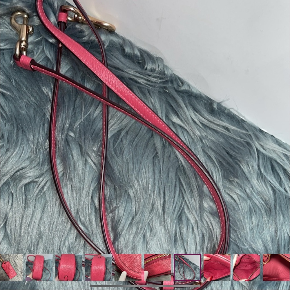 Coach Pink Leather Crossbody Bag with Embossed Design - Picture 9 of 14